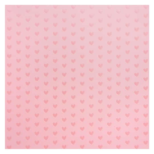Pink Foil Heart Paper by Recollections®, 12" x 12"